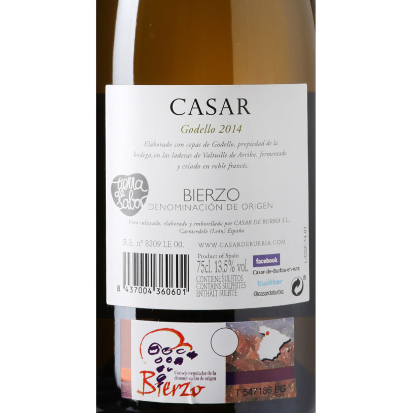 Casar de Burbia Godello Ecológico Caja 06 ud - Imagen 3