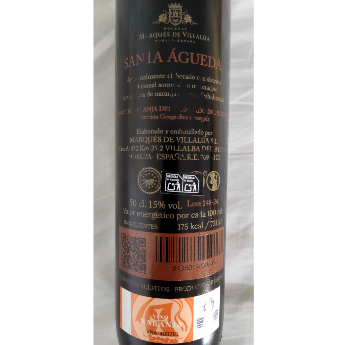 Marqués de Villalúa Santa Agueda Vino de Naranja Caja 06 ud - Imagen 2