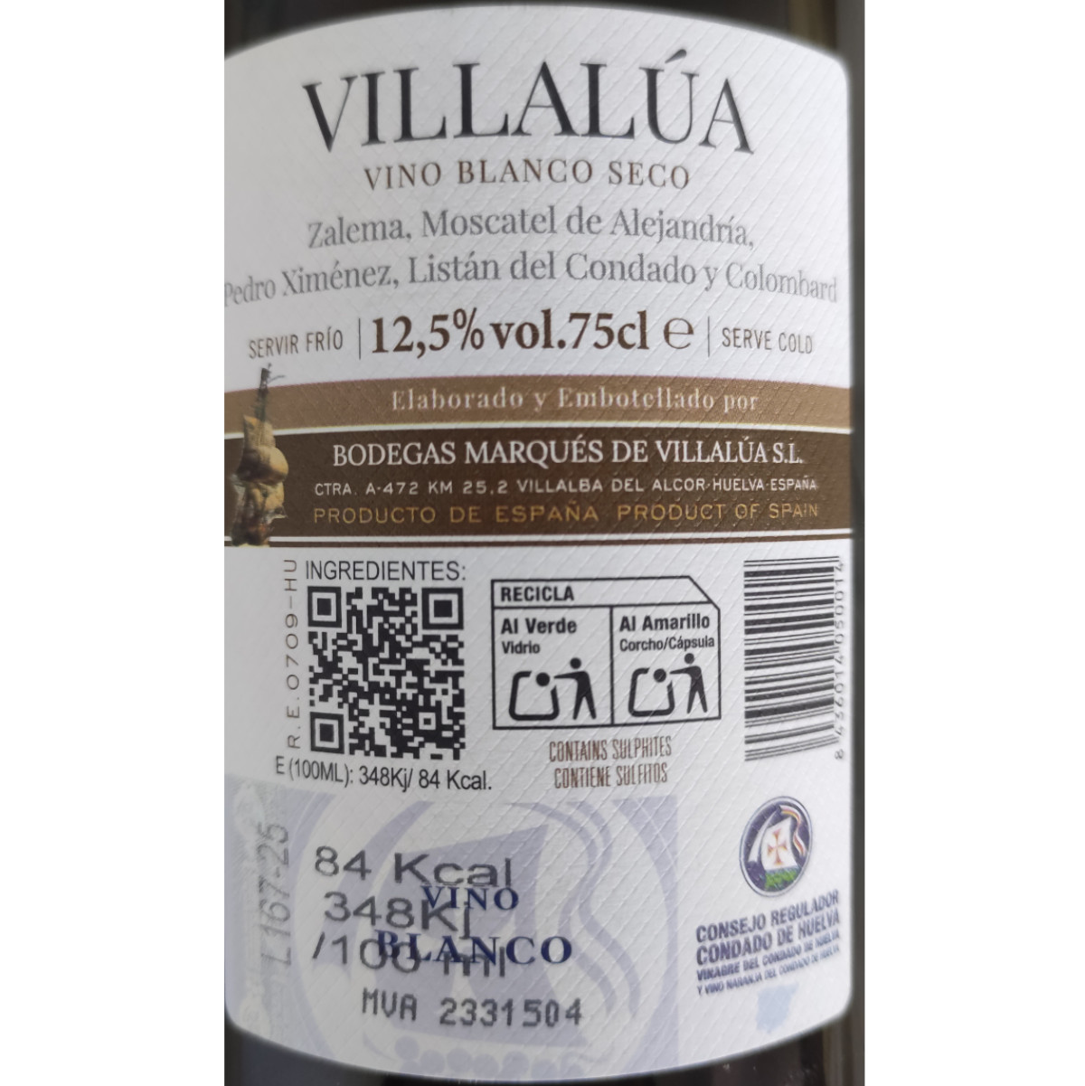 Marqués de Villalúa Blanco Joven Caja 06 ud - Imagen 2